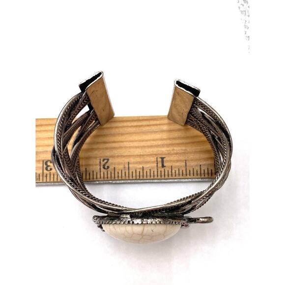 Bracelet Howlite Jaguar Panther Cuff Southwestern - Picture 7 of 11